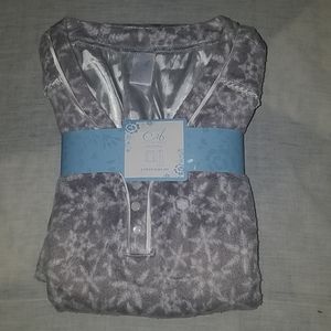 Adonna 2-Piece Sleep Shirt and Pants Gray Large